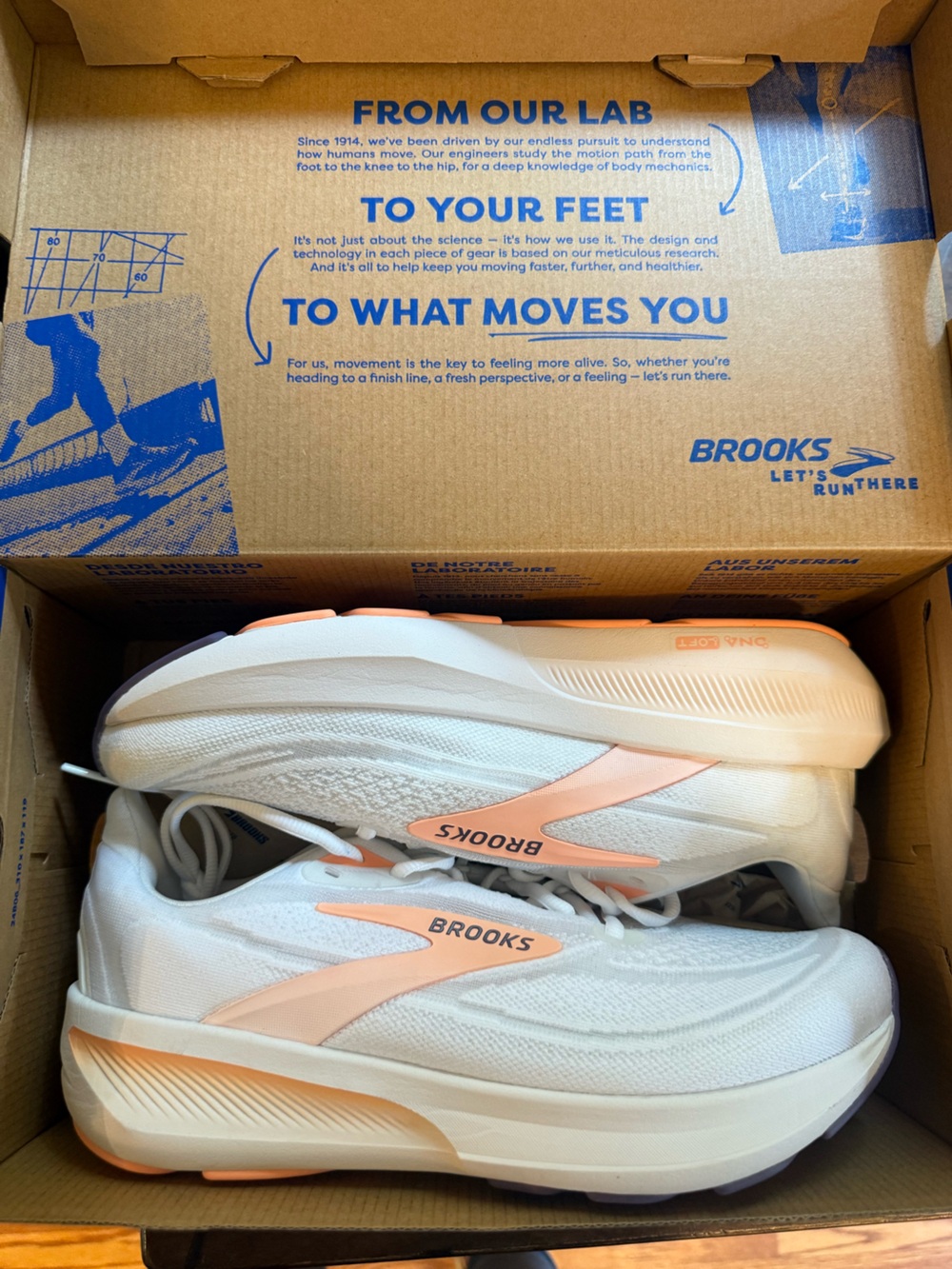 Brooks Women's White and Peach Running Shoes